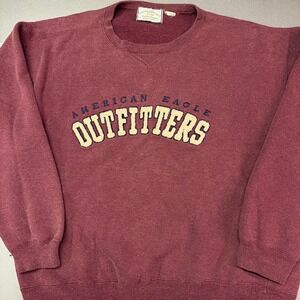 American Eagle Outfitters Vintage Crewneck Sweatshirt Maroon Burgundy Large L